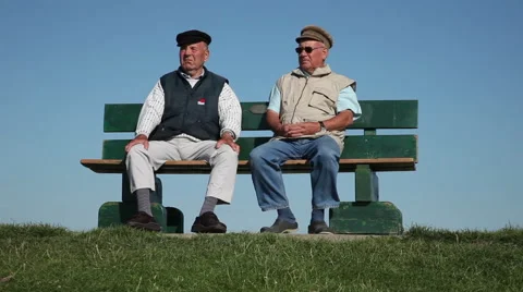 Two Pensioner On The Dike Stock Footage 61882707
