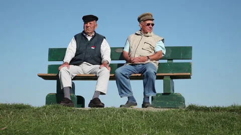 Two Pensioner On The Dike Stock Footage 61882809