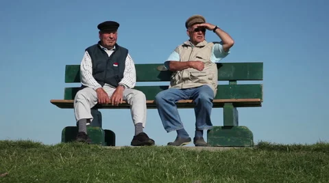 Two Pensioner On The Dike Stock Footage 61882897