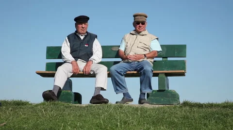 Two Pensioner On The Dike Stock Footage 61883025
