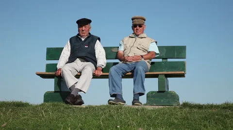Two Pensioner On The Dike Stock Footage 61883037