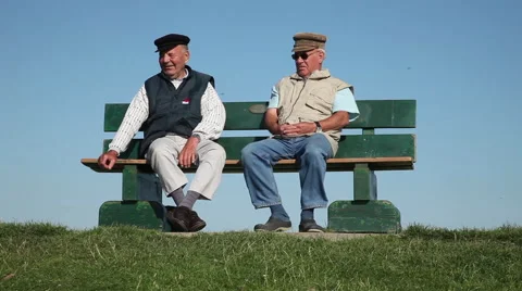 Two Pensioner On The Dike Stock Footage 61883066