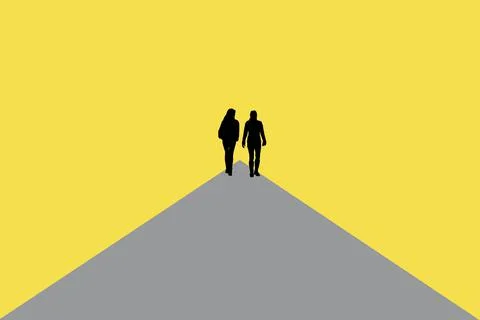 Two people are going to future Stock Illustration