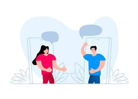Two people are talking. Discussion, exchange of ideas. Job interview. Speaking 스톡 일러스트