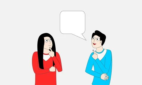 Two people are talking to each other Stock Illustration