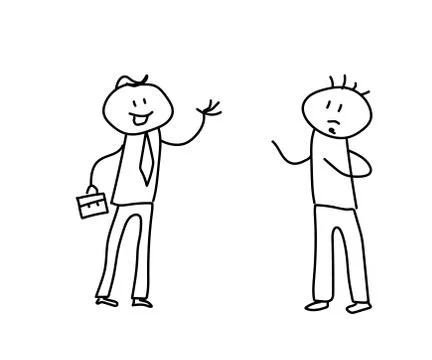 Two people are talking. Vector Stock Illustration