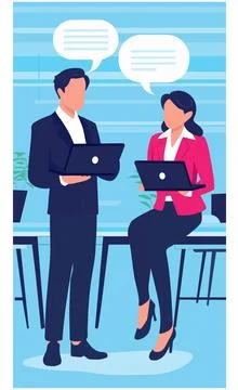 Two people are working Stock Illustration