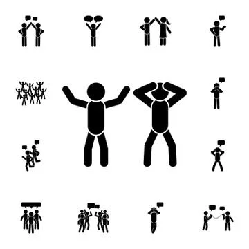 Two people arguing flat vector icon in People talk pack Stock Illustration