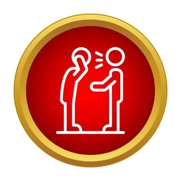 Two people arguing with one person covering ear icon Stock Illustration
