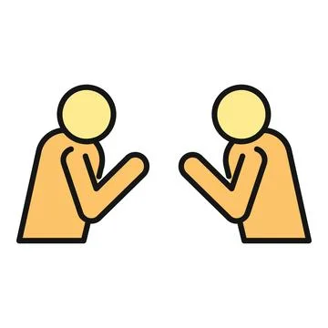 Two people bowing showing respect and greeting Stock Illustration