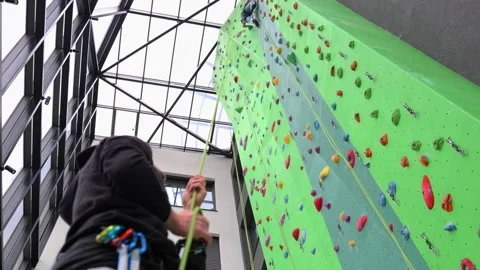 Two people on a climbing wall. Stock Footage 300503487