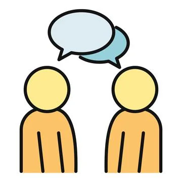 Two people communicating with speech bubbles icon Illustrazione stock