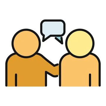 Two people communicating talking and having a discussion Ilustração Stock