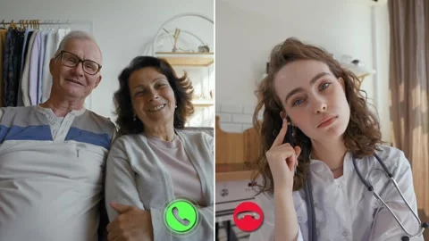 Two people connect in an online call discussing health matters Stock Footage 305520752