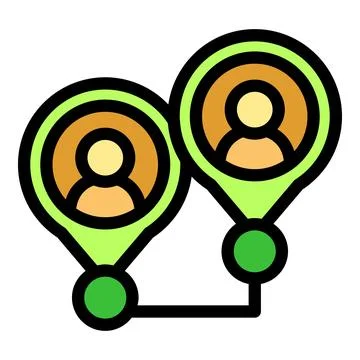 Two people connecting and sharing location through gps tracking system Stock Illustration