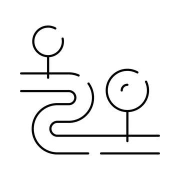 Two people connecting on a path journey timeline Stock Illustration
