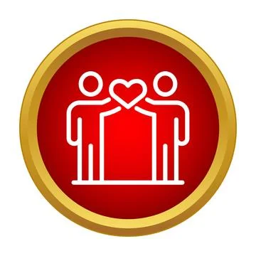 Two people connecting with shared heart icon Ilustração Stock