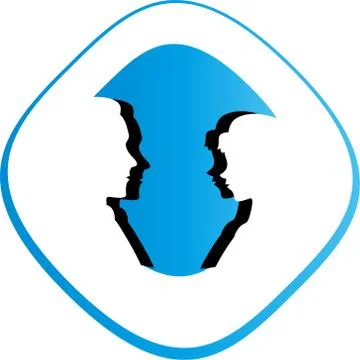 Two people, couple, logo Ilustração Stock