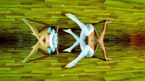 Two People Dance In The Abstraction In The Front View Stock Footage 85315239