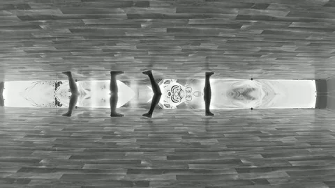 Two People Dance In The Abstraction In The Front View In Bicolor Stock Footage 85315258