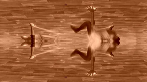Two People Dance In The Abstraction In The Front View In Retro Stock Footage 85315262