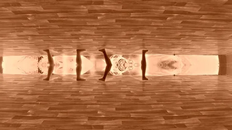 Two People Dance In The Abstraction In The Front View With Retro Effect Stock Footage 85315264