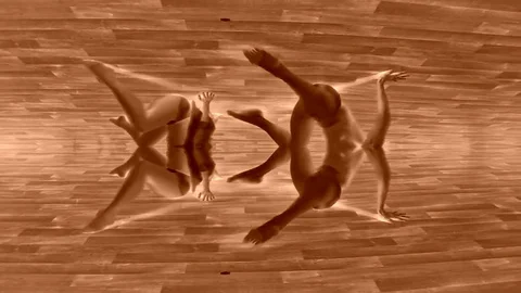 Two People Dance In The Abstraction In The Front View In Sepia Tones Stock Footage 85315269