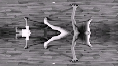 Two People Dance On The Floor In Abstract Performing Arts Stock Footage 90452344