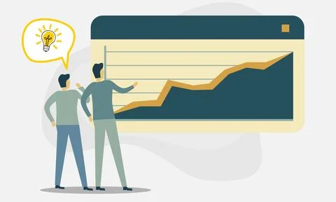 Two People Discussing Idea Stock Illustration