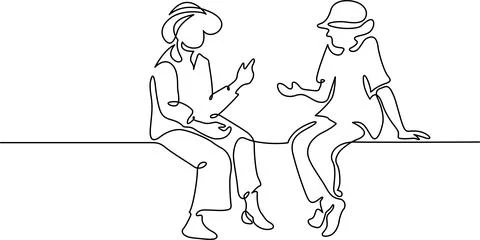 Two people engaging in conversation Vector Illustrazione stock