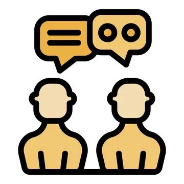 Two people exchanging messages using online chat app イラスト素材