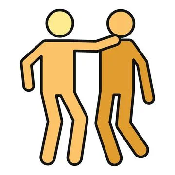 Two people fighting icon representing violence and conflict Stock-Illustration