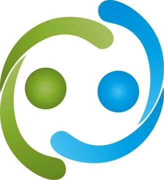 Two people, friends logo Stock Illustration