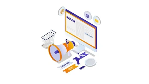 Two people gets coupon code while shopping online Stock Footage 185848645