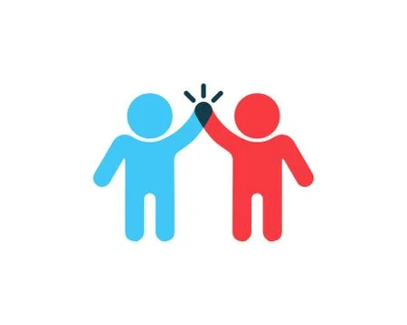 Two people give five icon. Cooperation, partnership. Teamwork business concep Stock Illustration