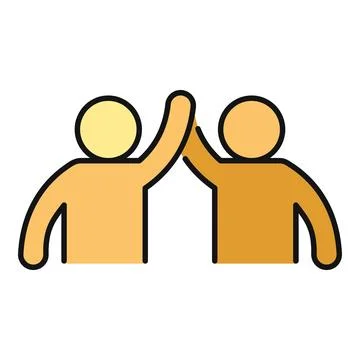 Two people giving high five celebrating success Stock Illustration