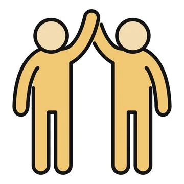 Two people giving a high five symbolizing teamwork Stock Illustration