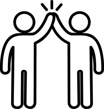 Two people giving high five icon Stock Illustration