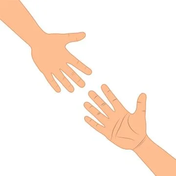 Two people hands touch to each other for design Help and Friendship Concept o Stock Illustration