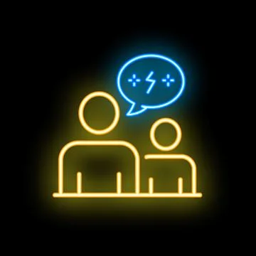 Two people having a brainstorming session neon sign Stockillustratie