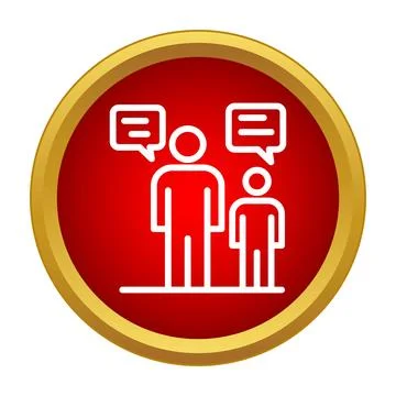 Two people having a conversation communicating speech bubble icon Stock Illustration