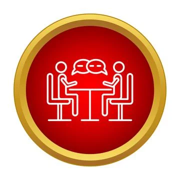 Two people having conversation or meeting icon Stock Illustration