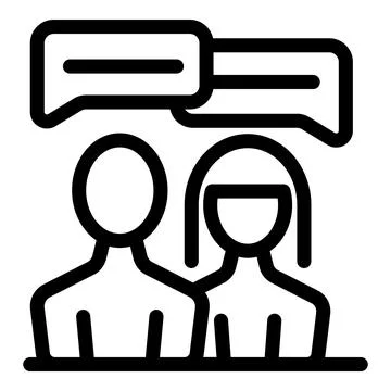 Two people having a conversation using speech bubbles Stock Illustration