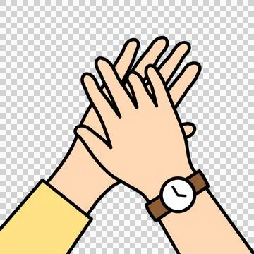 Two People Holding Hands Stock Illustration