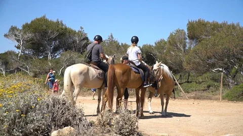Two people on horses 動画素材 128347379