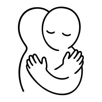 Two people hugging each other Illustrazione stock