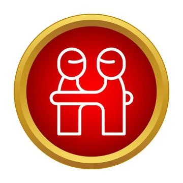 Two people hugging showing support and friendship icon Ilustração Stock