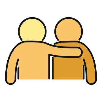 Two people hugging showing support and friendship Stock Illustration