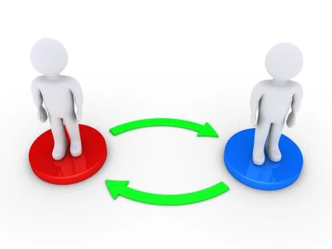 Two people interact with each other Stock Illustration