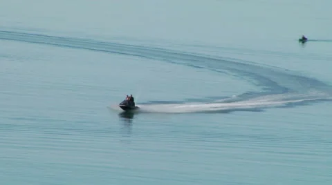 Two people on jetski Stock Footage 44028758